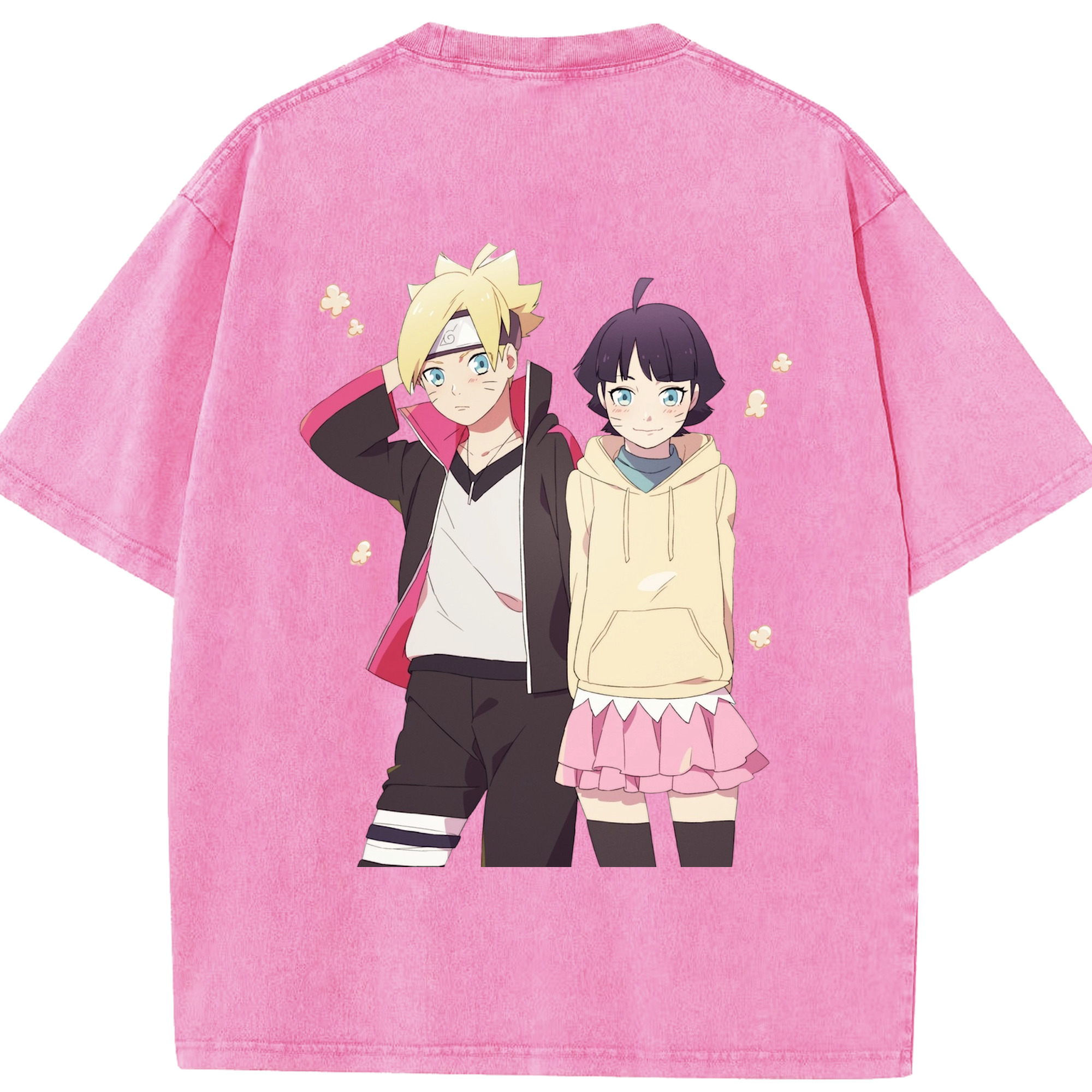 （画像用） NARUTO -ナルト- うずまき ボルト Uzumaki Boruto 綿100% ヴィンテージ風 半袖Tシャツ（背面プリント）